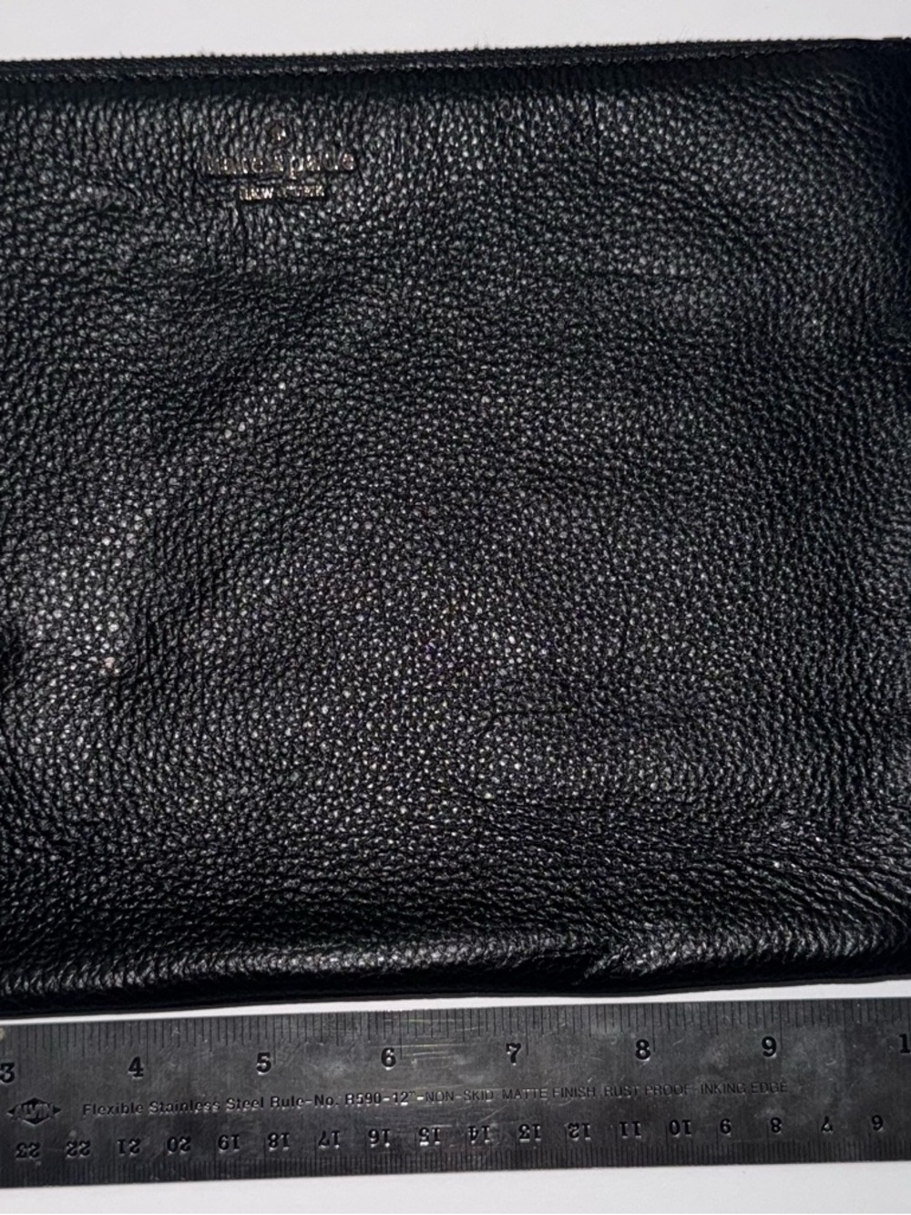 kate spade Black Pebbled Leather Toiletry Pouch